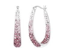 Boucles d'oreilles 1 paire de boucles d'oreilles strass créoles décoratives alliage Saint-Valentin Huggie pour fille rose, taille unique, Acier allié, Pas de gemme