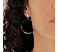 Boucles d'oreilles 7 chakras argent