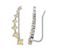 Boucles d'oreilles 7 cristaux Quatre sept étoiles Zircon Bijoux français Boucles d'oreilles pour deuxième trou d'oreille, taille unique, Métal, Pas de gemme