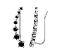 Boucles d'oreilles 7 cristaux Quatre sept étoiles Zircon Bijoux français Boucles d'oreilles pour deuxième trou d'oreille, taille unique, Métal, Pas de gemme