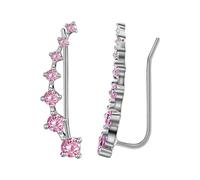 Boucles d'oreilles 7 cristaux Quatre sept étoiles Zircon Bijoux français Boucles d'oreilles pour deuxième trou d'oreille, taille unique, Métal, Pas de gemme