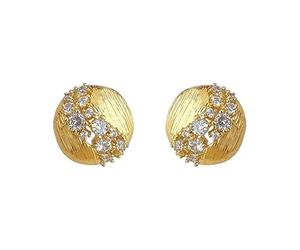 Boucles d'oreilles à billes creuses pour femme, design exquis avec texture évidée incrustée de zircon, parfait pour un usage quotidien, cadeau