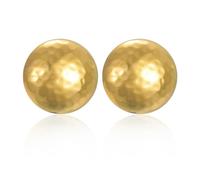 Boucles d'oreilles à bouton demi-sphère en or pour femmes et filles, boucles d'oreilles rondes robustes en acier inoxydable, plaqué or 18 carats, boucles d'oreilles hypoallergéniques, Piccolo, Acier