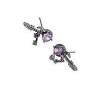 Boucles d'oreilles à breloques en forme de note de guitare géométrique avec pierres étincelantes pour une tenue décontractée ou formelle, bijoux musicaux élégants pour femme, One Size, Comme décrit