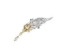 Boucles d'oreilles à clip à plumes style gothique sans perçage - Bijou unisexe - En alliage - Romance sombre - Pour homme et femme, Right ear, Comme décrit, Comme décrit.