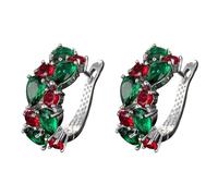Boucles d'oreilles à clip en acier inoxydable rose avec zircone pour femme, taille unique, Cuivre, Pas de gemme