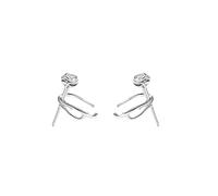 Boucles d'oreilles à clip en argent sterling avec épines et roses, sans piercing, bijoux d'oreilles pour femmes