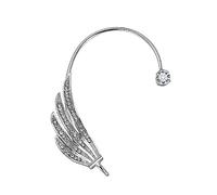 Boucles d'oreilles à clip en forme d'ailes d'ange en strass sans boucles d'oreilles percées pour femme Bijoux de fête Cadeau Boucles d'oreilles grimpantes, taille unique, Comme décrit, Comme décrit.