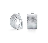 Casual Torsion La Bande Demi-Cerceau Large Clipser Pour Femmes Oreilles Non Percées Plaqué Argent