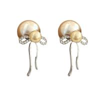 Boucles d'oreilles à clip tendance avec perles décoratives faites à la main - Pour un usage quotidien ou une date