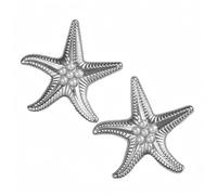 Boucles d'oreilles à clous étoile de mer surdimensionnées mignonnes océan animaux pendentif mère épouse amies été plage bijoux cadeaux accessoires remarquables breloques (Plaqué Argent)