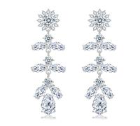 Boucles d'oreilles à clous modernes avec zircons cubiques détails fête déclaration boucles d'oreilles structure cuivre pour un look sophistiqué fête en zircone cubique, taille unique, Comme décrit