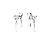 Boucles d'oreilles à deux coups de boucle à cœur pour femmes de bureau féminine