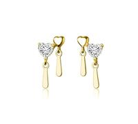 Boucles d'oreilles à deux coups de boucle à cœur pour femmes de bureau féminine