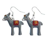 Boucles d'oreilles à dos d'âne cintre mule Miniblings gris ongulé Pérou Sun 3D