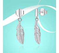 Boucles d'oreilles à feuilles de plumes pour femmes boucles d'oreilles à la fête des mères