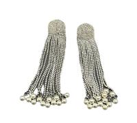Boucles d'oreilles à franges en perles style médiéval vintage rétro, design de niche, clous exagérés