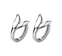Boucles d'oreilles à la mode - boucles d'oreilles de cerceau de queue de renard élégant pour femmes réelle 925 Serre Silver sirène bijoux de mode féminine