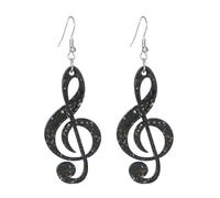 Boucles d'oreilles à la mode de dessin animé en acrylique pour notes de musique, boucles d'oreilles à la mode faites à la main pour les femmes pour un usage quotidien