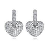 Boucles d'oreilles à la mode - zircons micro pave cubic zirconia belle rose mignonne et or petit cerceau cz boucles d'oreilles pour femmes