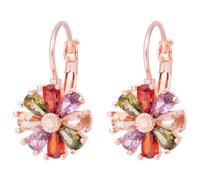 Boucles d'Oreilles à Levier avec Pierre de Naissance, Boucles d'Oreilles Florales Vintage Cadeau Bijoux Tendance Clous en Pierres Précieuses de Fleurs pour Femmes (Coloré)
