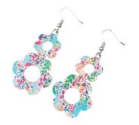 Boucles d'oreilles à motif floral et léopard. Crochet d'oreille élégant Accessoire pour la femme moderne qui aime les styles. Crochets d'oreilles suspendus, taille unique, comme décrit