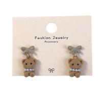 Boucles D'oreilles À Ours Café Filles Bijoux D'oreille Dessin Animé Ours Oreilles Mecs Pendants Boucles D'oreilles Flocs Texture Idéal Pour L'usure Quotidienne