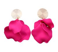 Boucles d'oreilles à pampilles en pétales de rose, style bohème, boucles d'oreilles en acrylique et résine, grandes boucles d'oreilles en ré