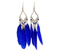 Boucles d'oreilles à plumes faites à la main, matériaux faciles à utiliser, crochets d'oreilles légers, bijoux cadeau gouttes d'oreilles à plumes pour femme, Diamond shaped, Comme décrit, Comme décrit