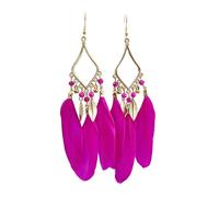 Boucles d'oreilles à plumes faites à la main, matériaux faciles à utiliser, crochets d'oreilles légers, bijoux cadeau gouttes d'oreilles à plumes pour femme, Diamond shaped, Comme décrit, Comme décrit