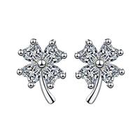 Boucles d'oreilles à quatre feuilles en forme de cœur Luckied, boucles d'oreilles à clip sur créoles, taille unique, Cupronickel, Pas de pierre précieuse