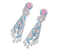 Boucles d'oreilles à ruban coloré en alliage confortable tendance pour les fêtes et les tenues quotidiennes Boucles d'oreilles tendance pour femmes, taille unique, comme décrit