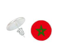Boucles D'Oreilles À Tige Avec Drapeau Marocain - Boucles D'Oreilles À Tige Patriotique Avec Drapeau Marocain,Clous Créatifs Sur Le Thème Du Pays,Drapeau National,Bijoux Tendance Hip Hop Pou