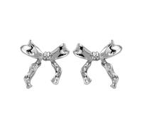 Boucles d'oreilles à tige avec ruban, boucles d'oreilles brillantes en or, polyvalentes, en forme de ruban, charmantes boucles d'oreilles plaquées or 14 carats pour rendez-vous, réunion, maison