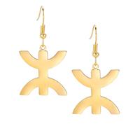 Boucles d'oreilles à tige avec symboles berbères africains - Boucles d'oreilles ethniques africains - Tribus musulmanes - Égypte religieuse - Bijoux de style caber - Amulette pour femmes et filles