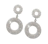 Boucles d'oreilles à tige circulaires avec cristaux scintillants - Ornement formel décontracté - Confortables