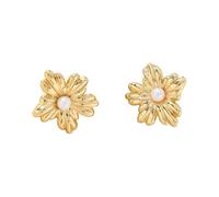Boucles d'oreilles à tige en acier inoxydable avec haricots, étoiles, fleurs, papillons, corail, bijoux tendance pour femme, boucles d'oreilles vintage en forme de fleur, One Size, Comme décrit, Comme