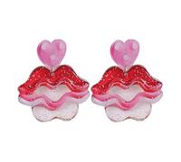 Boucles d'oreilles à tige en acrylique arc-en-ciel de couleur bonbon Boucles d'oreilles européennes et lèvres fraises Oreilles