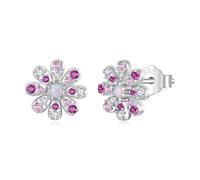 Boucles d'oreilles à tige en argent sterling 925 avec motif marguerite rose, élégance intemporelle pour un style sophistiqué
