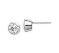Boucles d'oreilles à tige en argent sterling 925 avec zircone cubique imitation diamant rond pour femme, One Size, Zircone cubique Pierre précieuse Métal, Zircone cubique