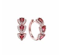 Boucles d'oreilles à tige en argent sterling 925 hypoallergénique pour femme - Petite créole en or rouge - Pierre de naissance - Cadeau pour une amie, une petite amie, un anniversaire, une maman, elle