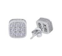 Boucles d'oreilles à tige en argent sterling 925 plaqué or avec pierres 5A, taille unique, Métal, Pas de pierre précieuse