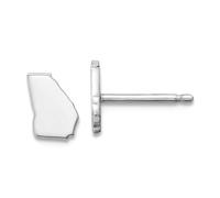 Boucles d'oreilles à tige en argent sterling 925 plaqué rhodium de l'État de Géorgie 7,32 x 5,66 mm de large pour femme