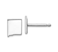 Boucles d'oreilles à tige en argent sterling 925 plaqué rhodium État du Nouveau-Mexique 7,19 x 5,82 mm de large pour femme