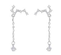Boucles D'Oreilles À Tige En Argent Sterling 925 pour Femme, Motif Étoile Scintillante, Pompon, Grande Ourse, Bijoux Délicats, Cadeaux pour Maman, Sœur, Petite Amie