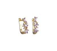 Boucles D'oreilles À Tige En Argent Sterling 925, Style Bohème, Carrées, Arc-en-ciel, Zircones Cubiques, Style Punk, Pour Femmes, Piercing, Grimpeur, Bijoux Européens