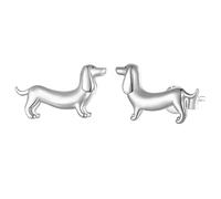 Boucles d'oreilles à tige en argent sterling, adorables chiots teckels pour femmes