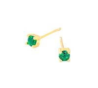 Boucles D'Oreilles À Tige En Argent Sterling pour Femmes et Filles, Mini Boucles D'Oreilles Dormeuses En Argent S925 avec Zircon Vert et Pierre De Naissance, Bijoux Astrologique 12 Horoscopes