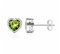 Boucles d'oreilles à tige en argent sterling S925 avec pierre de naissance en forme de cœur pour femmes, adolescentes, filles, fête des mères, Saint-Valentin, Noël, anniversaire de mariage, cadeaux