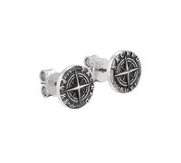 Boucles d'oreilles à tige en forme de boussole pour homme, médaille d'ancre, étoile du Nord, acier inoxydable, cadeau pour un ami ou un papa